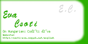 eva csoti business card